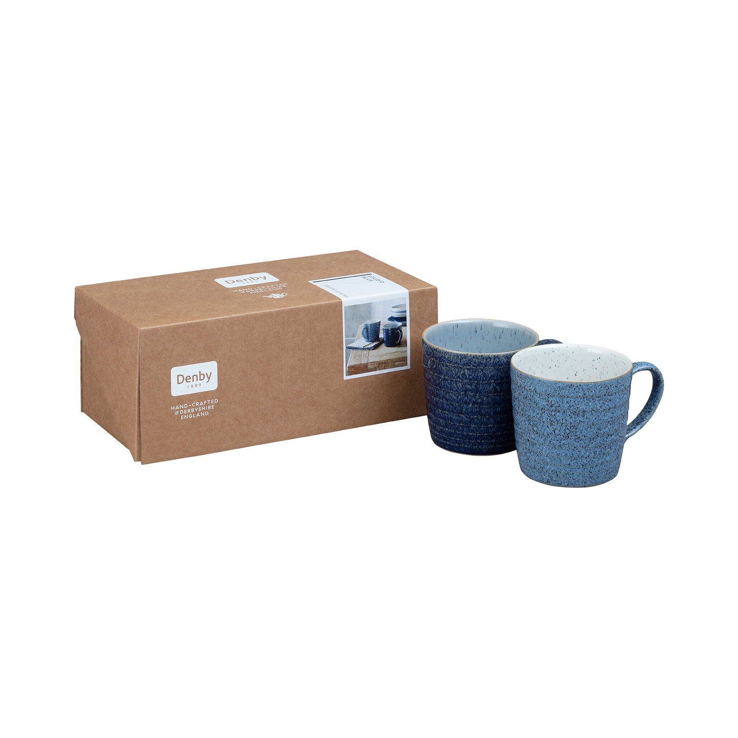 Studio Blue Ridged Mugs - Set Of 2 -