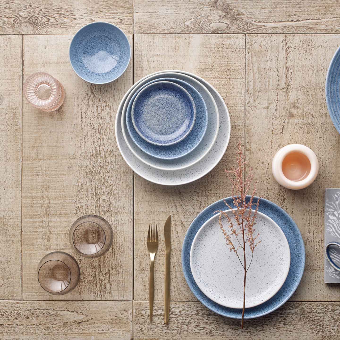 Studio Blue 4 Piece Coupe Small Plate Set