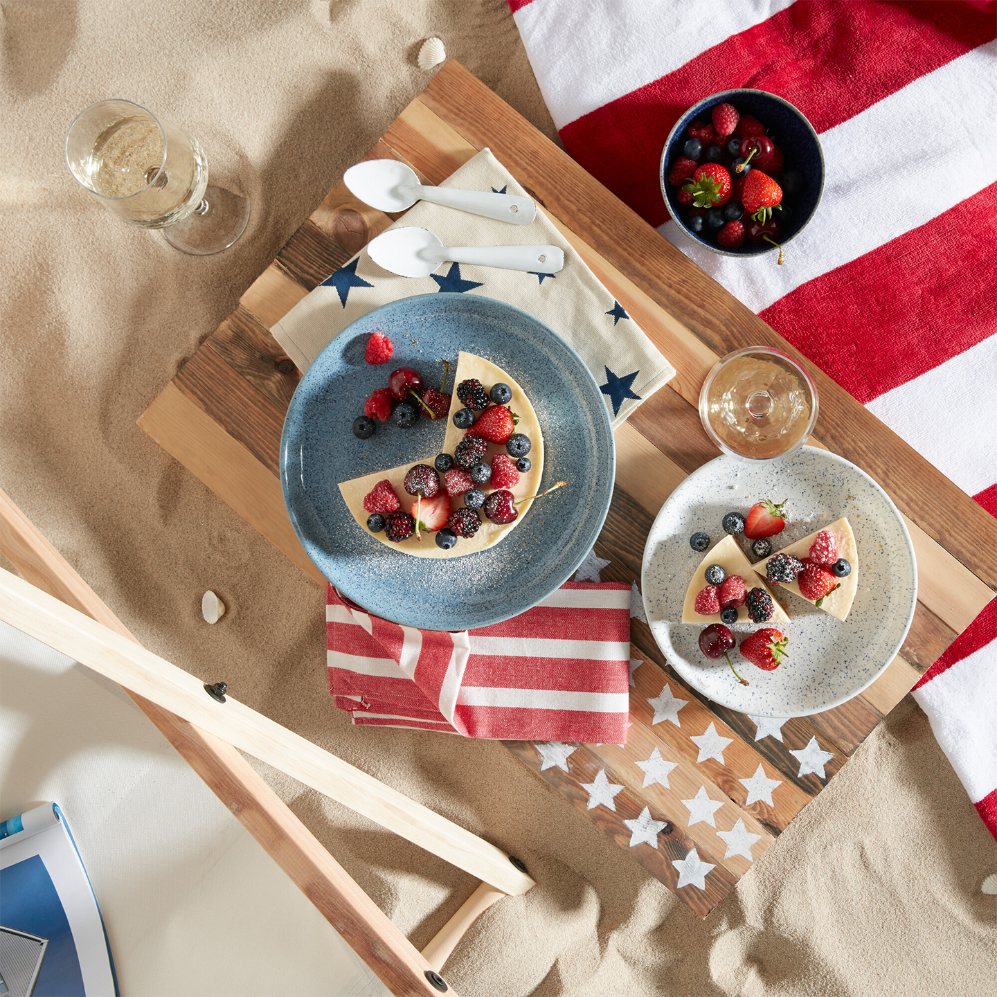 Studio Blue 4 Piece Coupe Small Plate Set