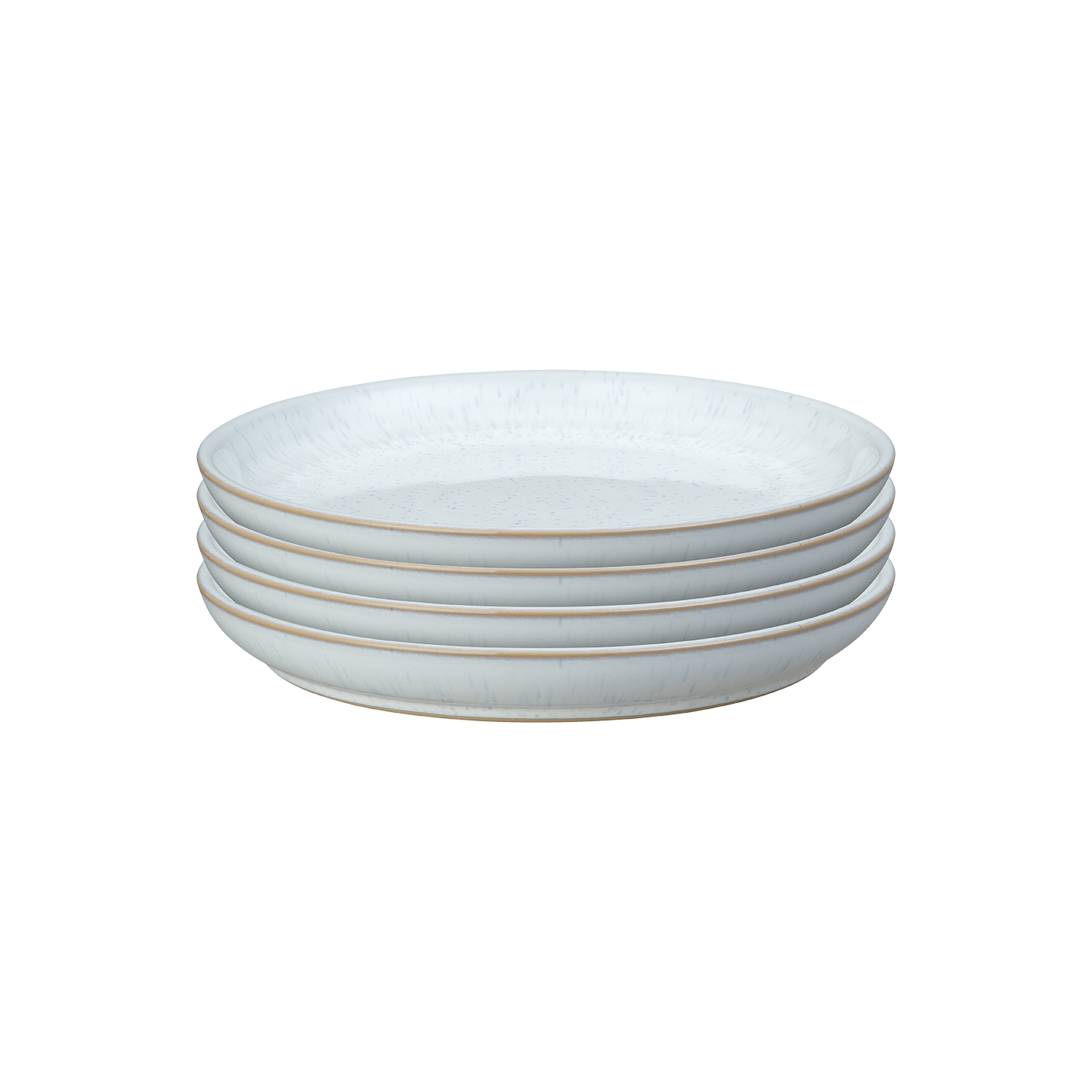 White Speckle Coupe Medium Plates - Set Of 4 -