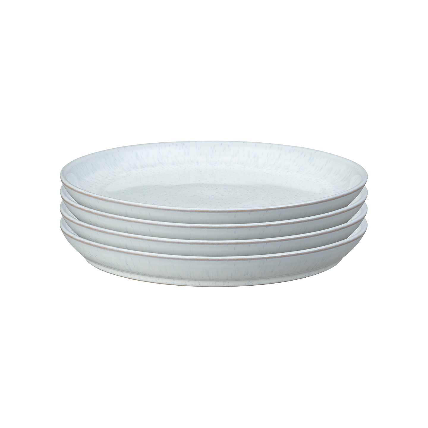White Speckle Coupe Dinner Plates - Set Of 4