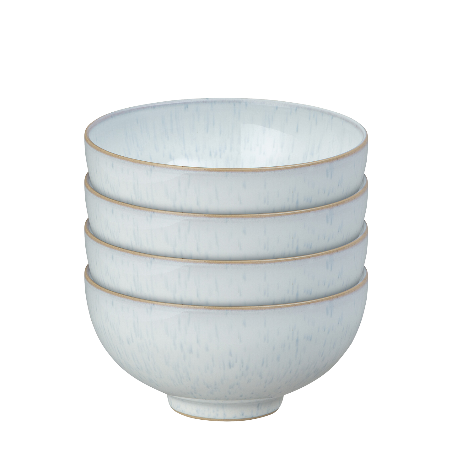 White Speckle Set Of 4 Rice Bowls