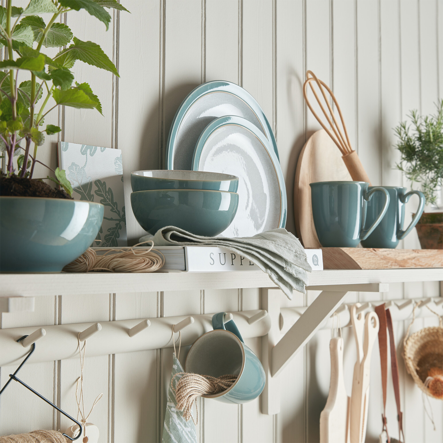 Elements Fern Green 12 Piece Dinnerware Set - Thumbnail 5