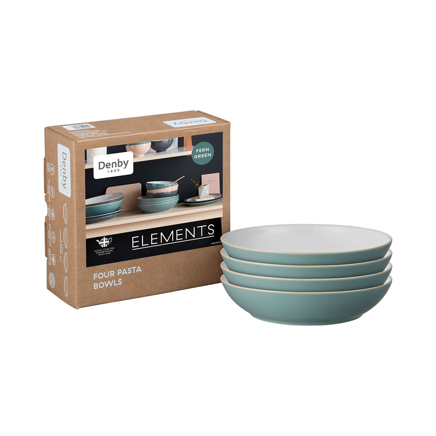 Elements Fern Green Pasta Bowls - Set Of 4