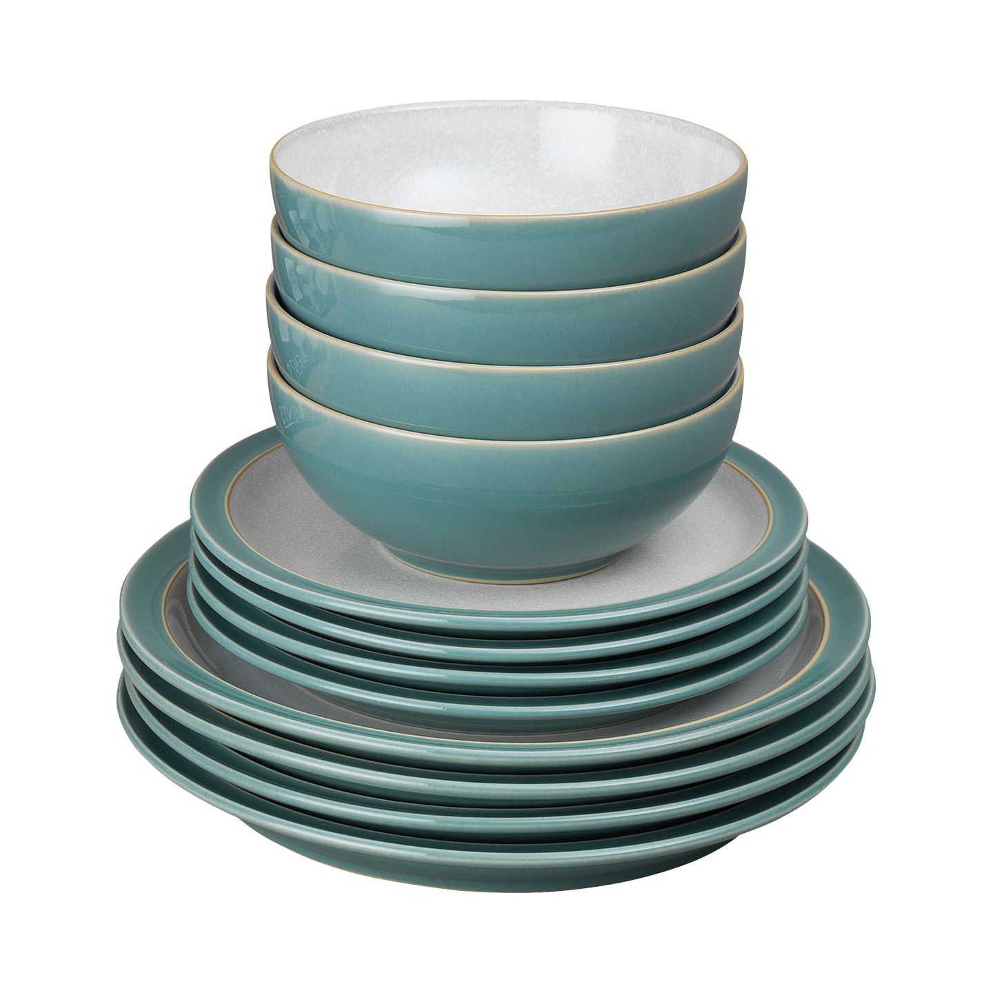 Elements Fern Green 12 Piece Dinnerware Set - Thumbnail 3