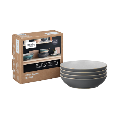 Elements Fossil Grey Pasta Bowls - Set Of 4 - Thumbnail 2