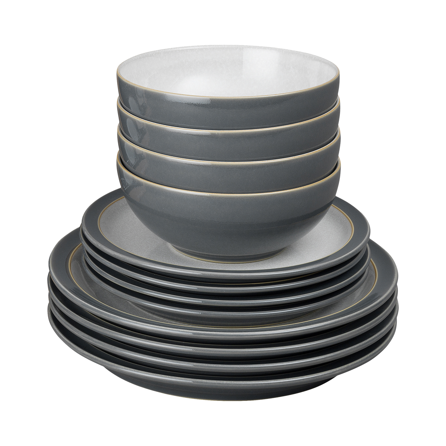 Elements Fossil Grey 12 Piece Dinner Set -