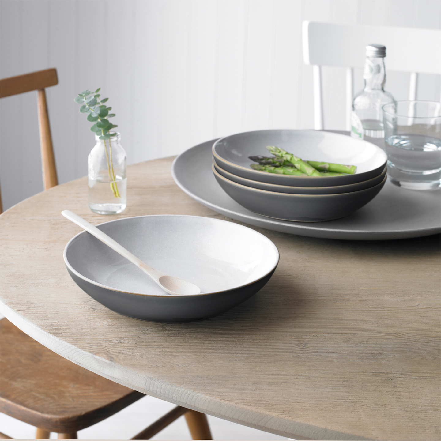 Elements Fossil Grey Pasta Bowls - Set Of 4