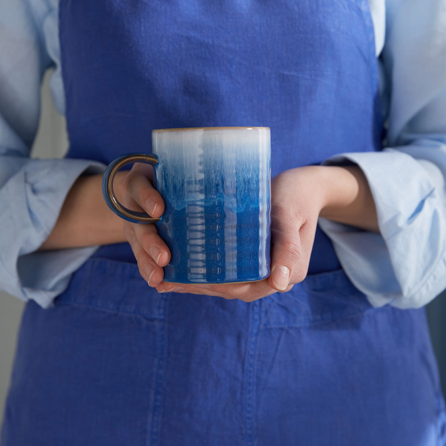 Blue Haze Ridged Mug