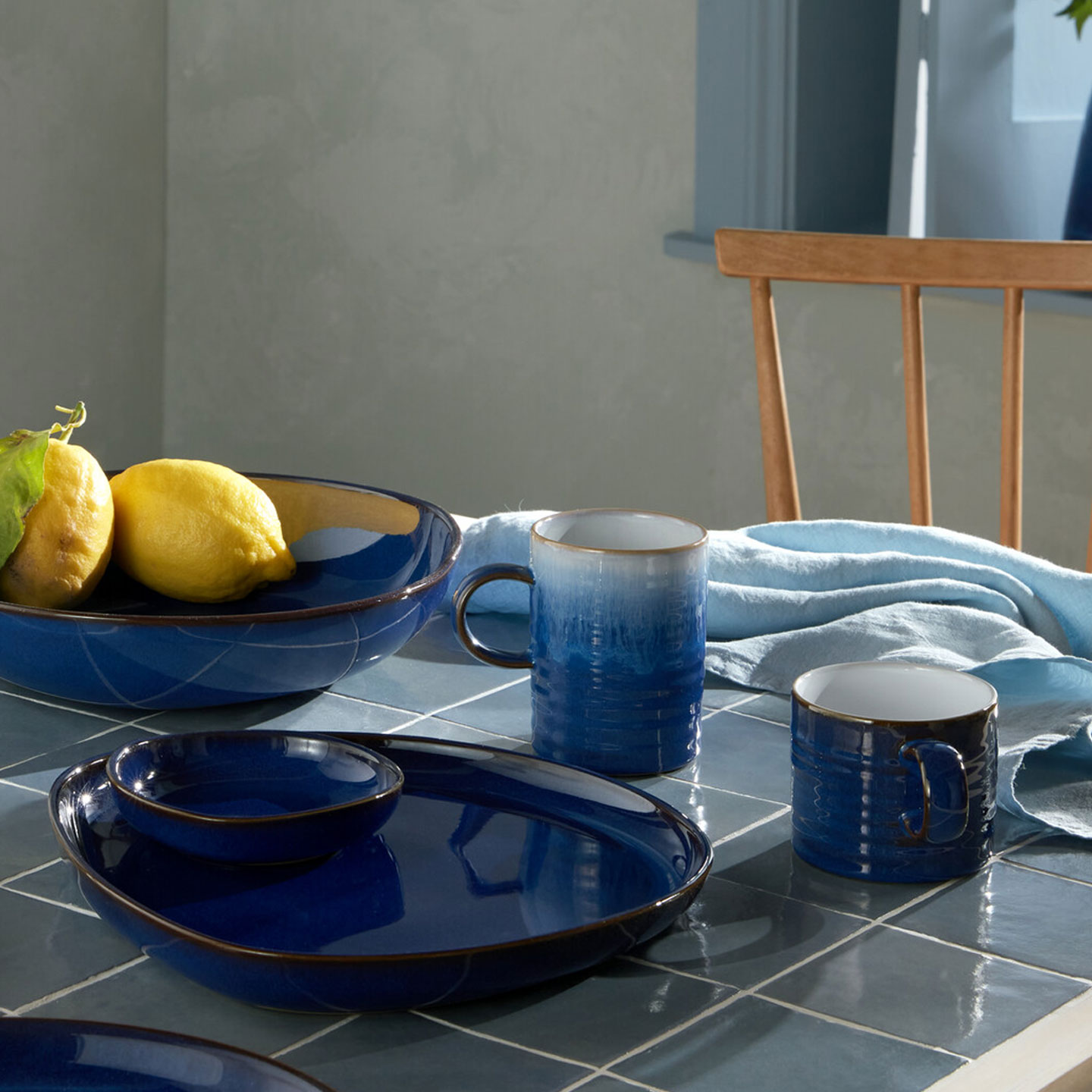 Blue Haze Ridged Mug