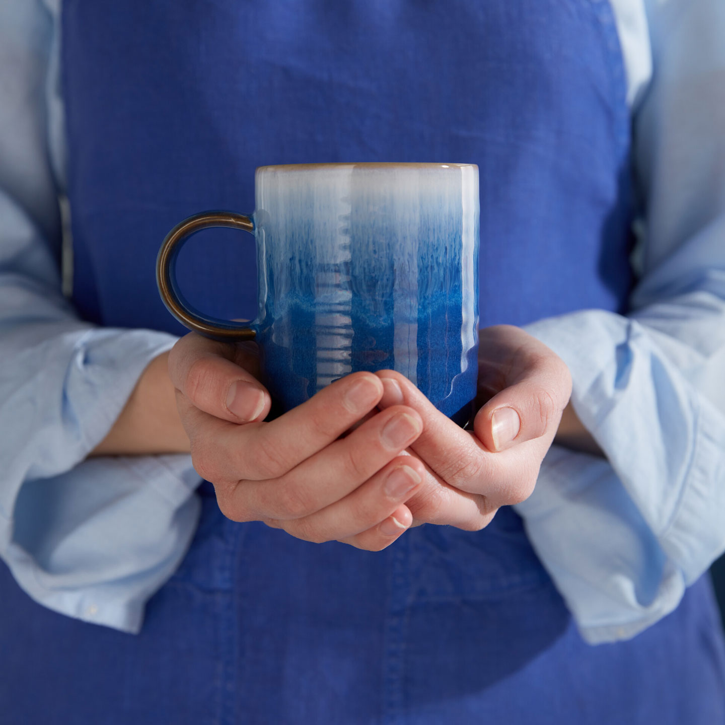 Blue Haze Set Of 2 Ridged Mugs