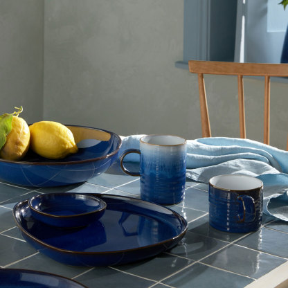 Blue Haze Set Of 2 Ridged Mugs