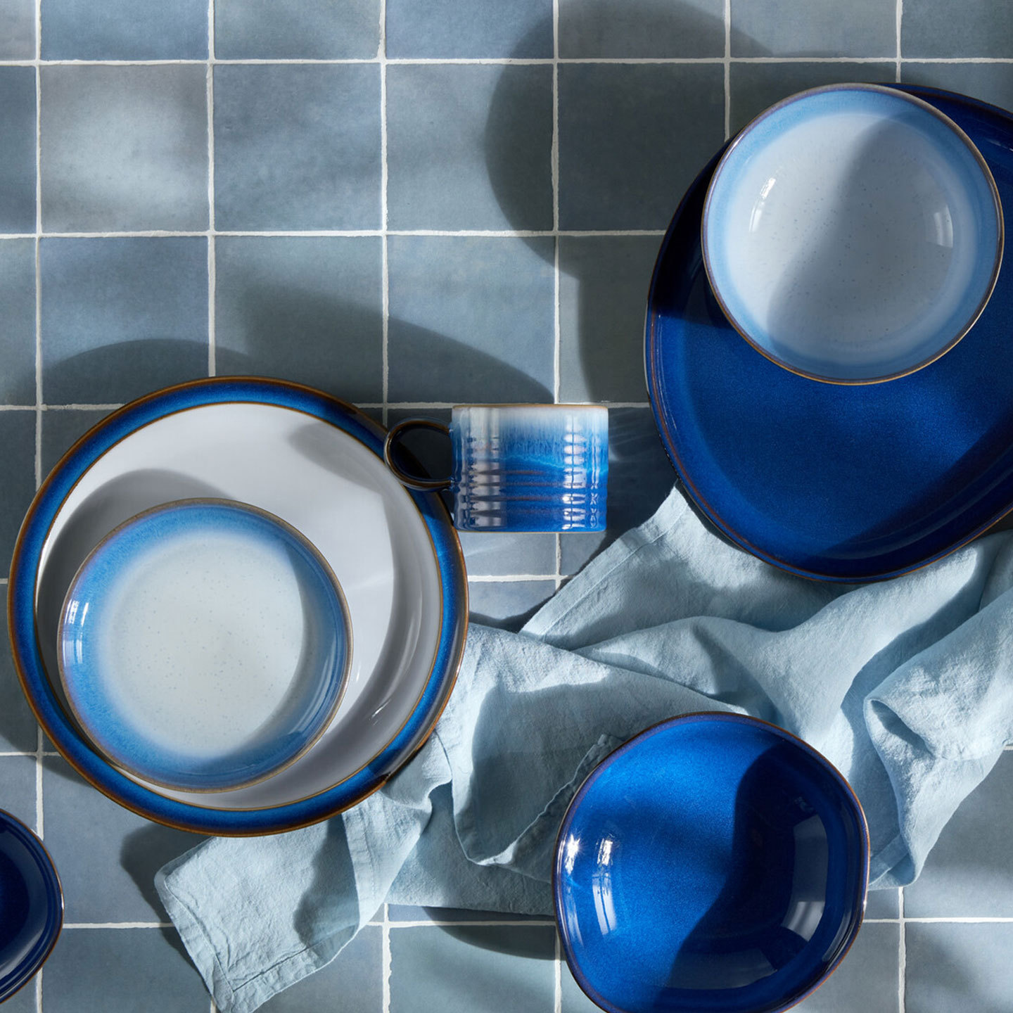 Blue Haze Set Of 2 Small Ridged Mug