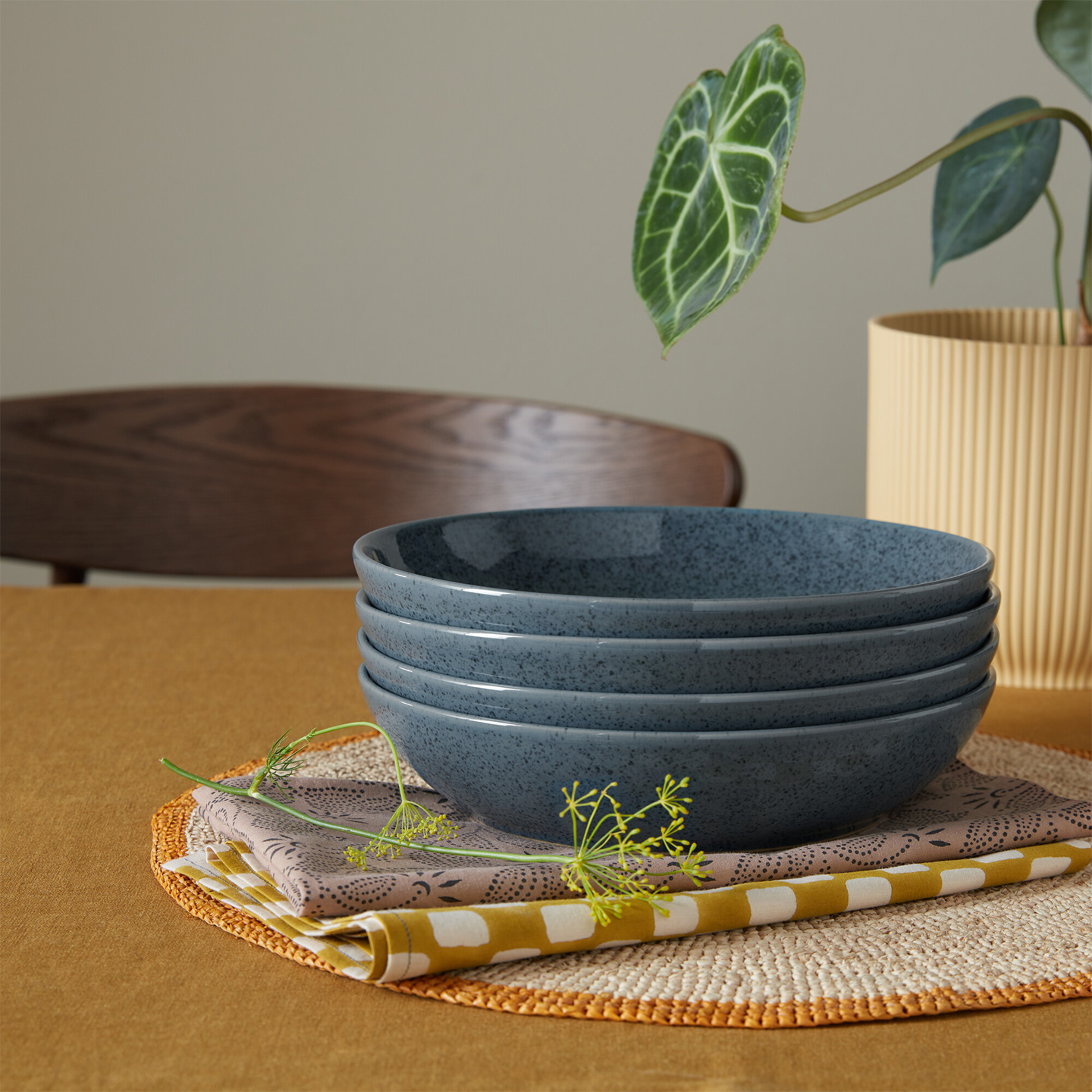 Dark Grey Speckle Pasta Bowl