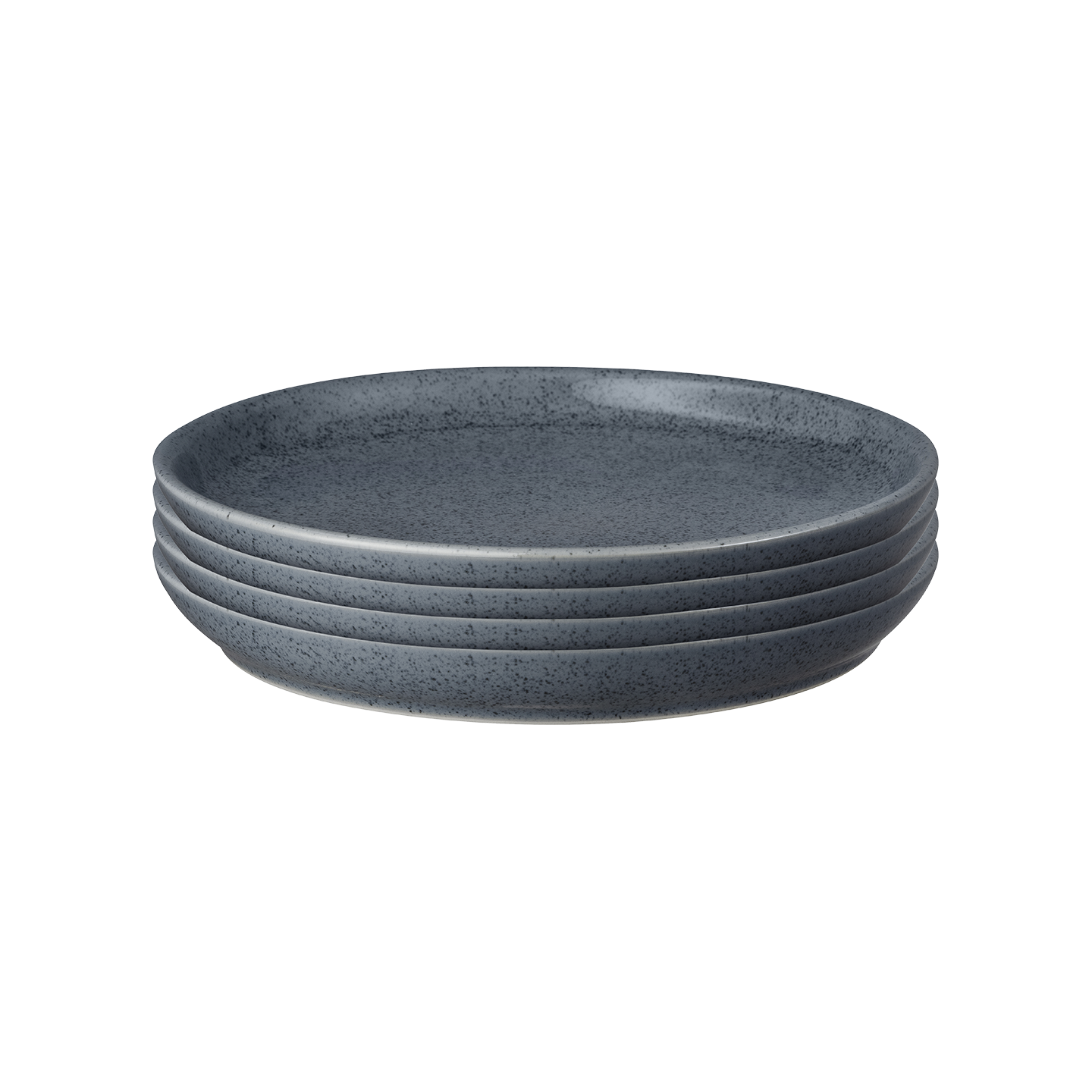 Dark Grey Speckle Coupe Dinner Plates - Set Of 4 -