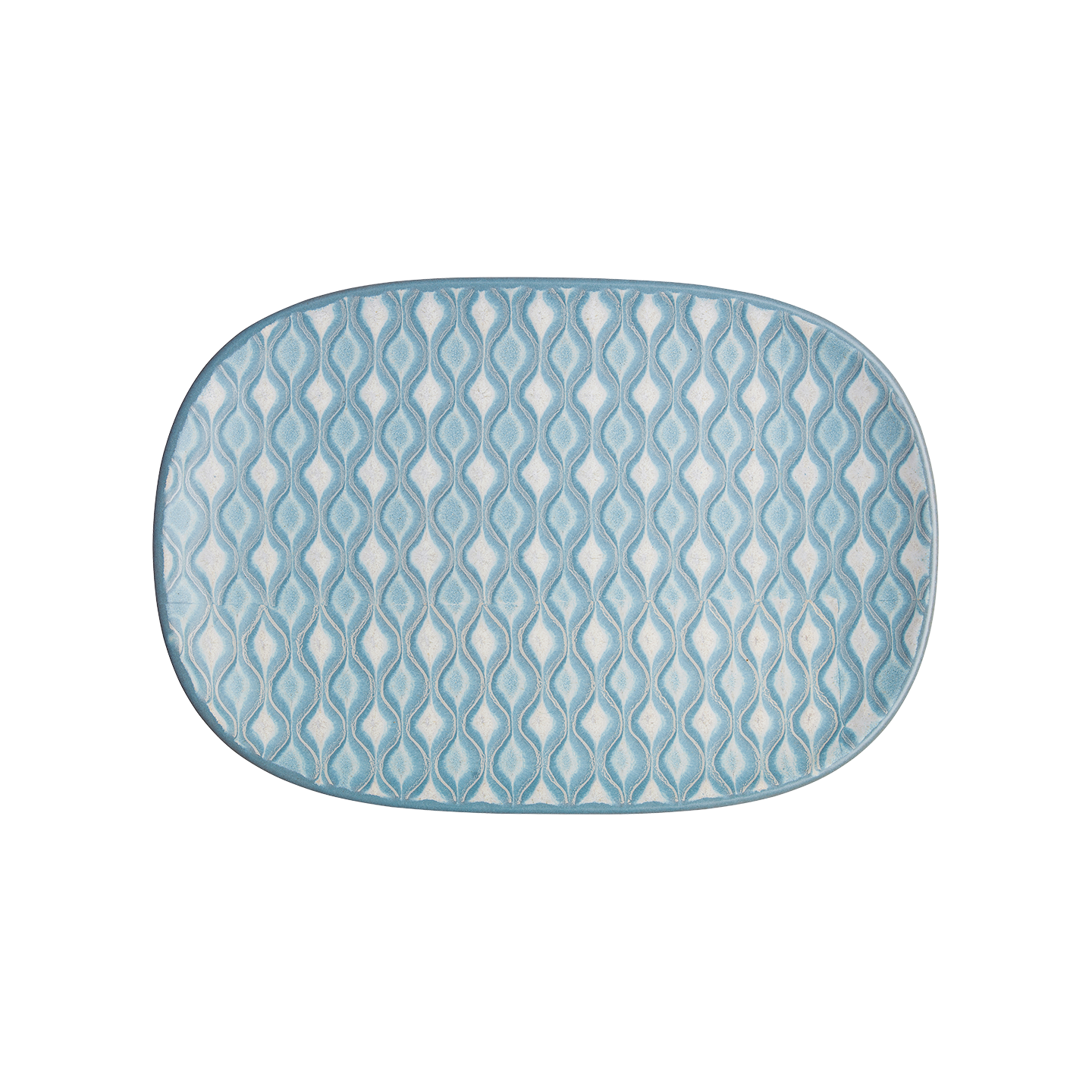 Impression Blue Hourglass Medium Oblong Platter