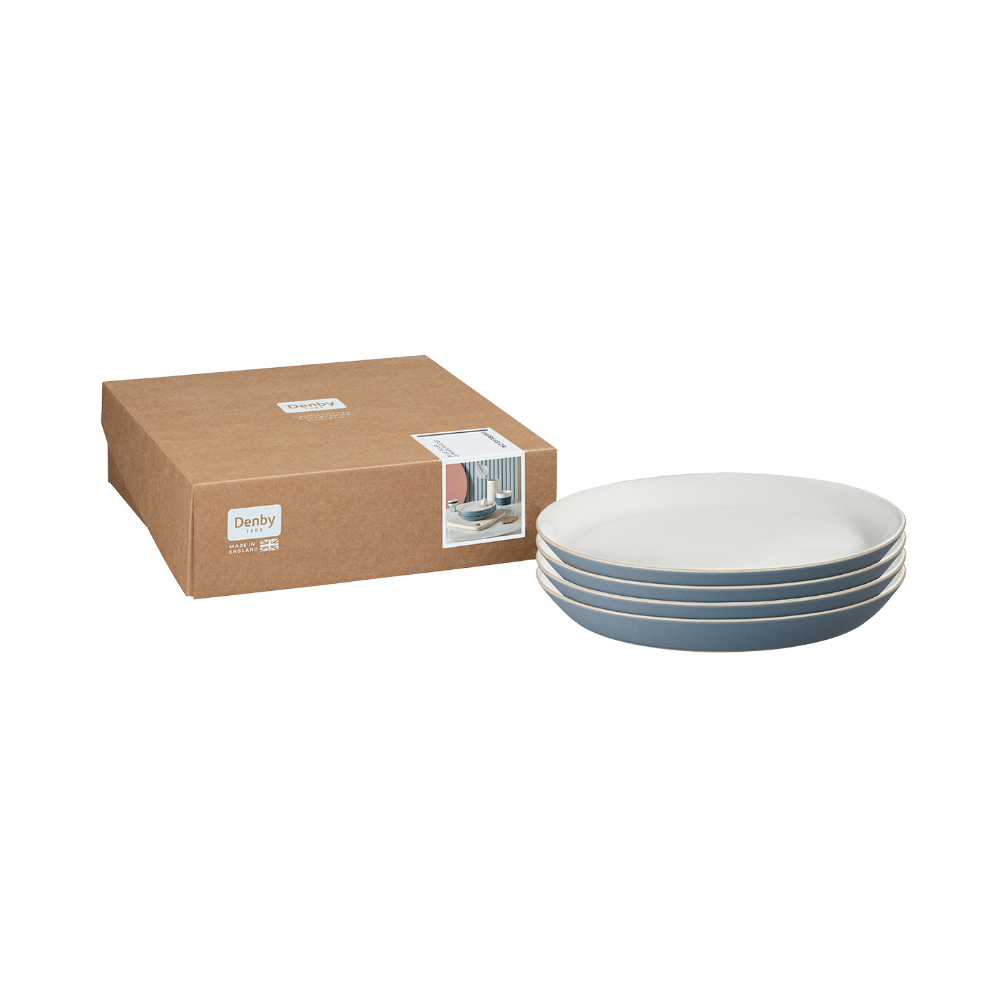Impression Blue Dinner Plates - Set Of 4