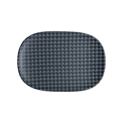 Impression Charcoal Blue Diamond Medium Oblong Platter - Thumbnail 3