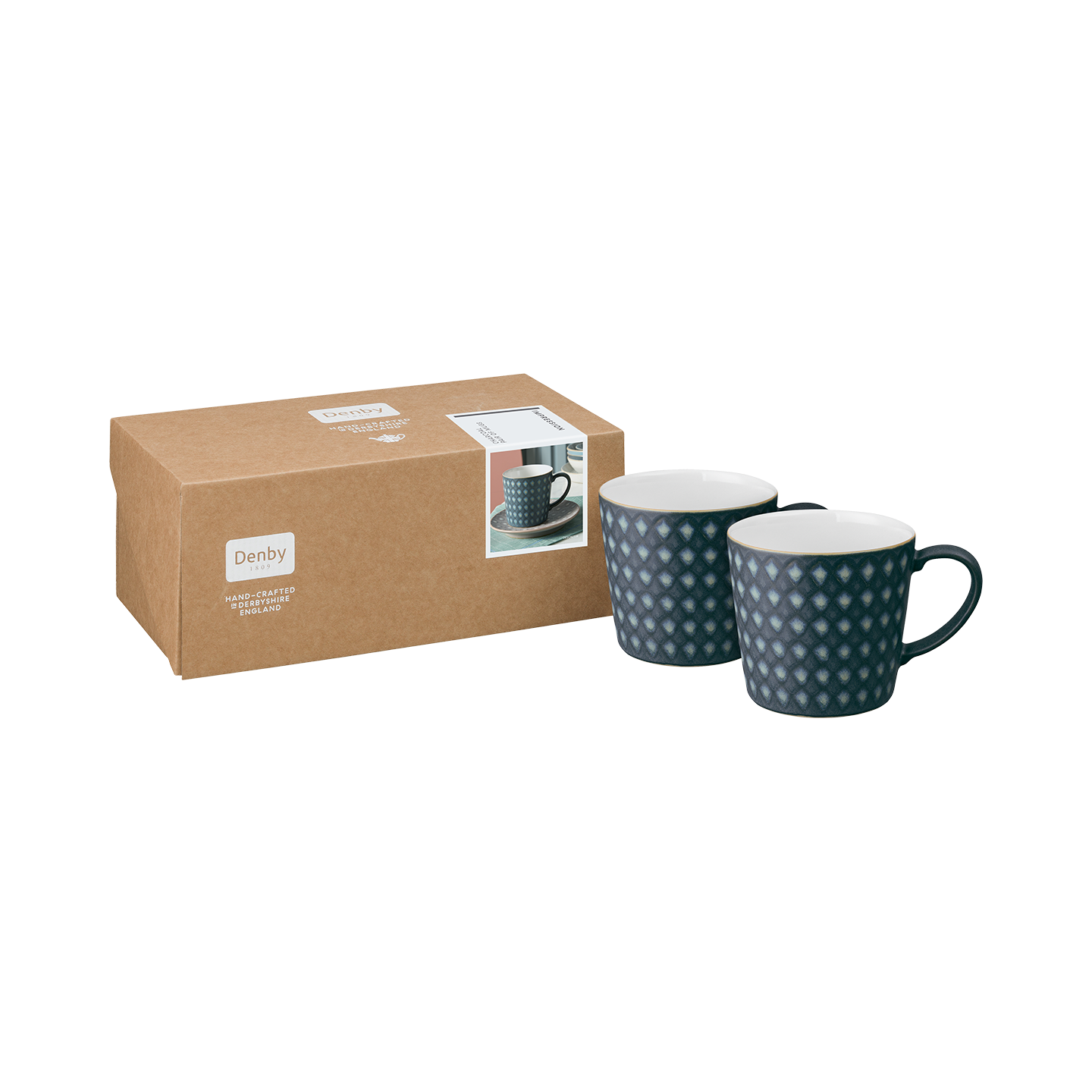Impression Charcoal Blue Diamond Mugs - Set Of 2 -