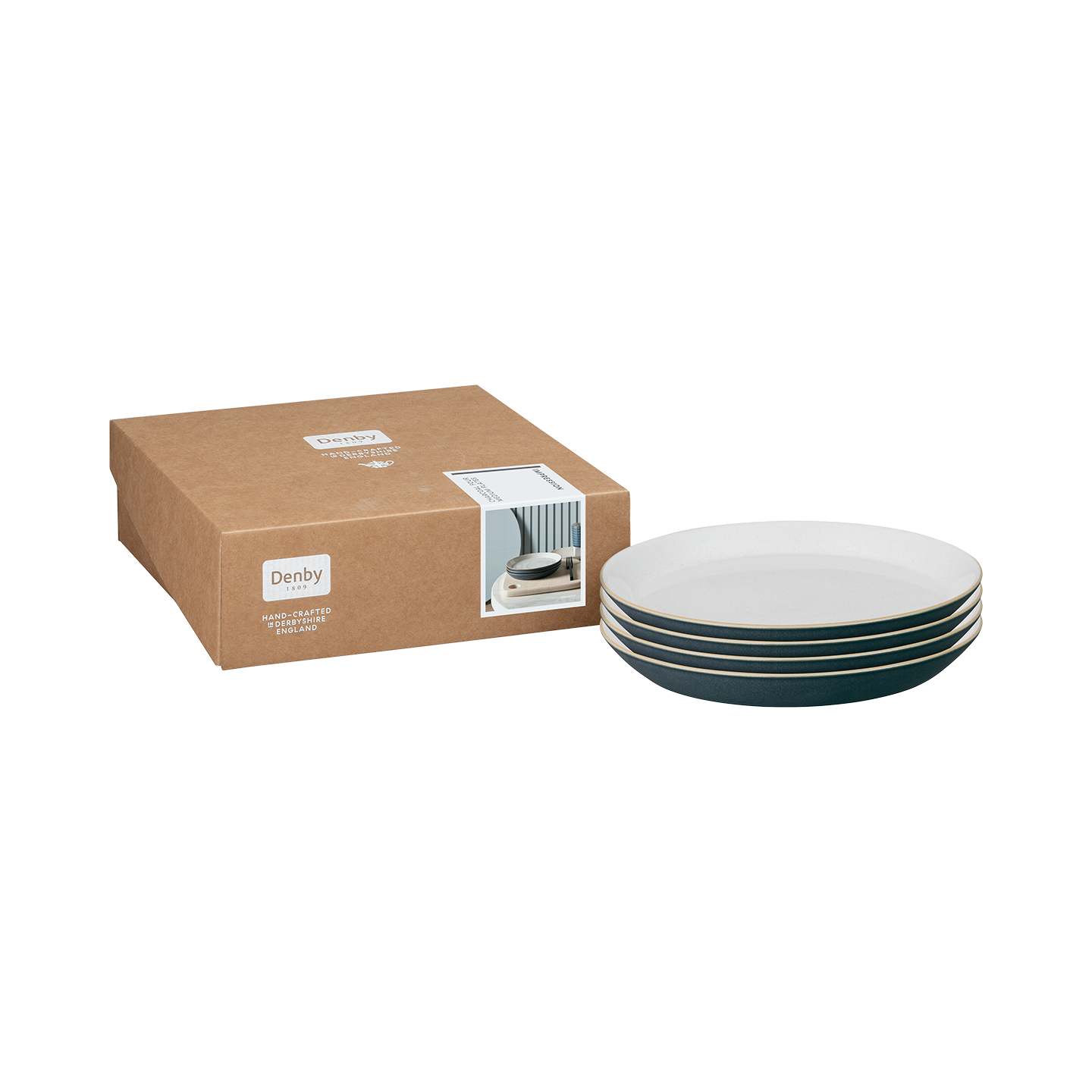 Impression Charcoal Blue Medium Plates - Set Of 4