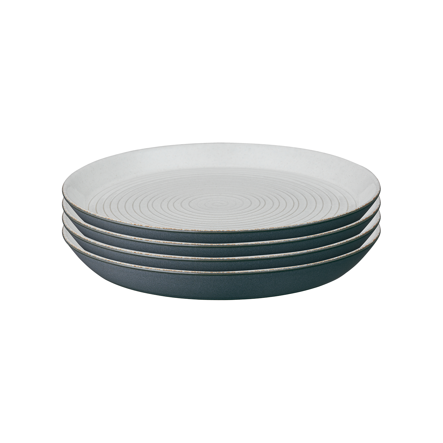 Impression Charcoal Blue Spiral Dinner Plates - Set Of 4 -