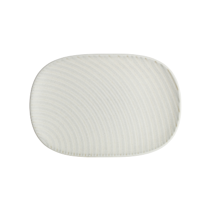 Impression Cream Spiral Medium Oblong Platter - Thumbnail 3