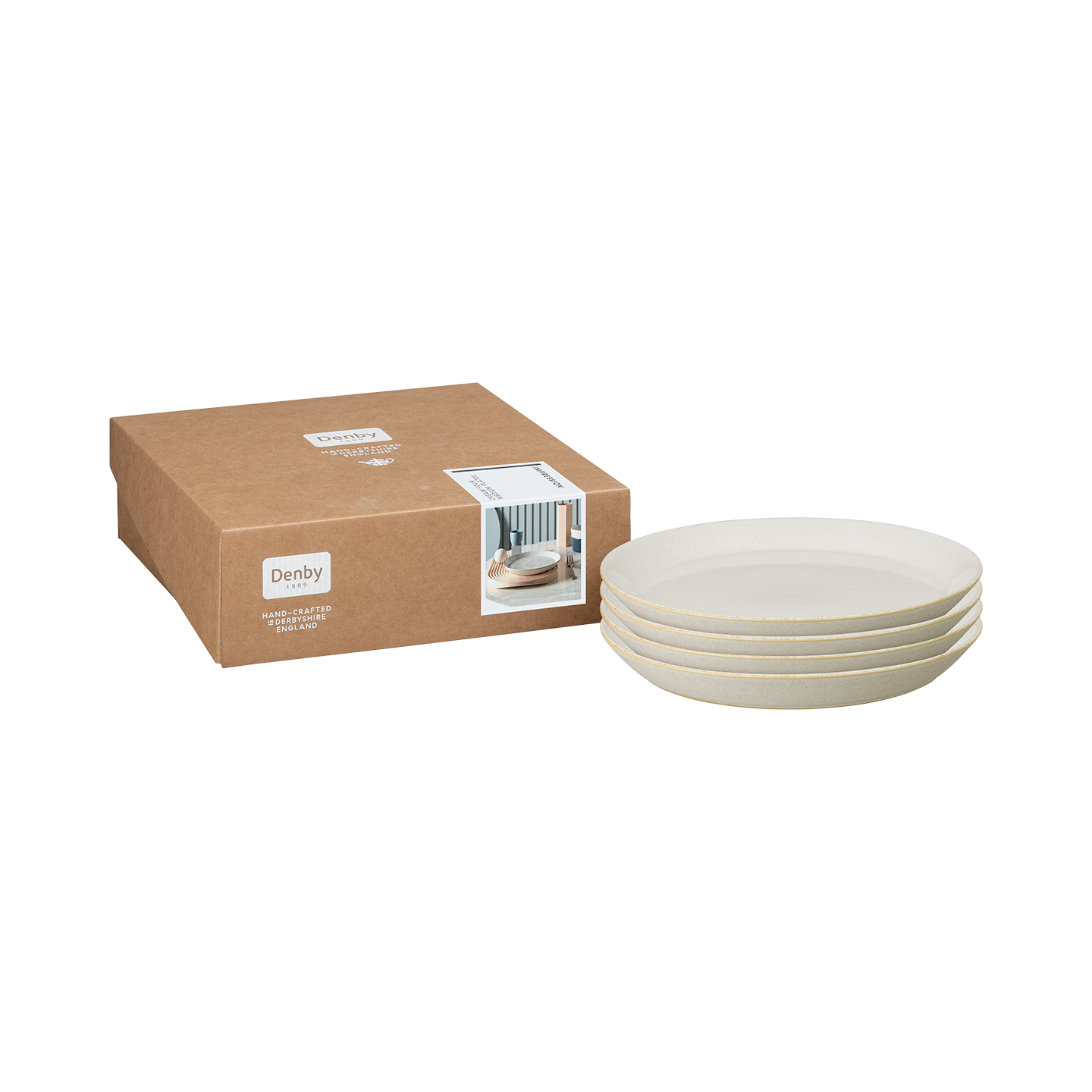Impression Cream Medium Plate - Set Of 4