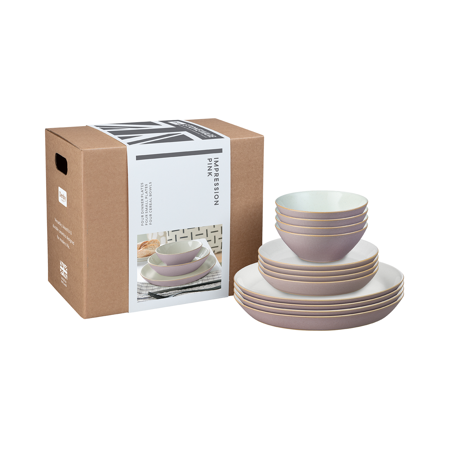 Impression Pink 12 Piece Dinner Set -