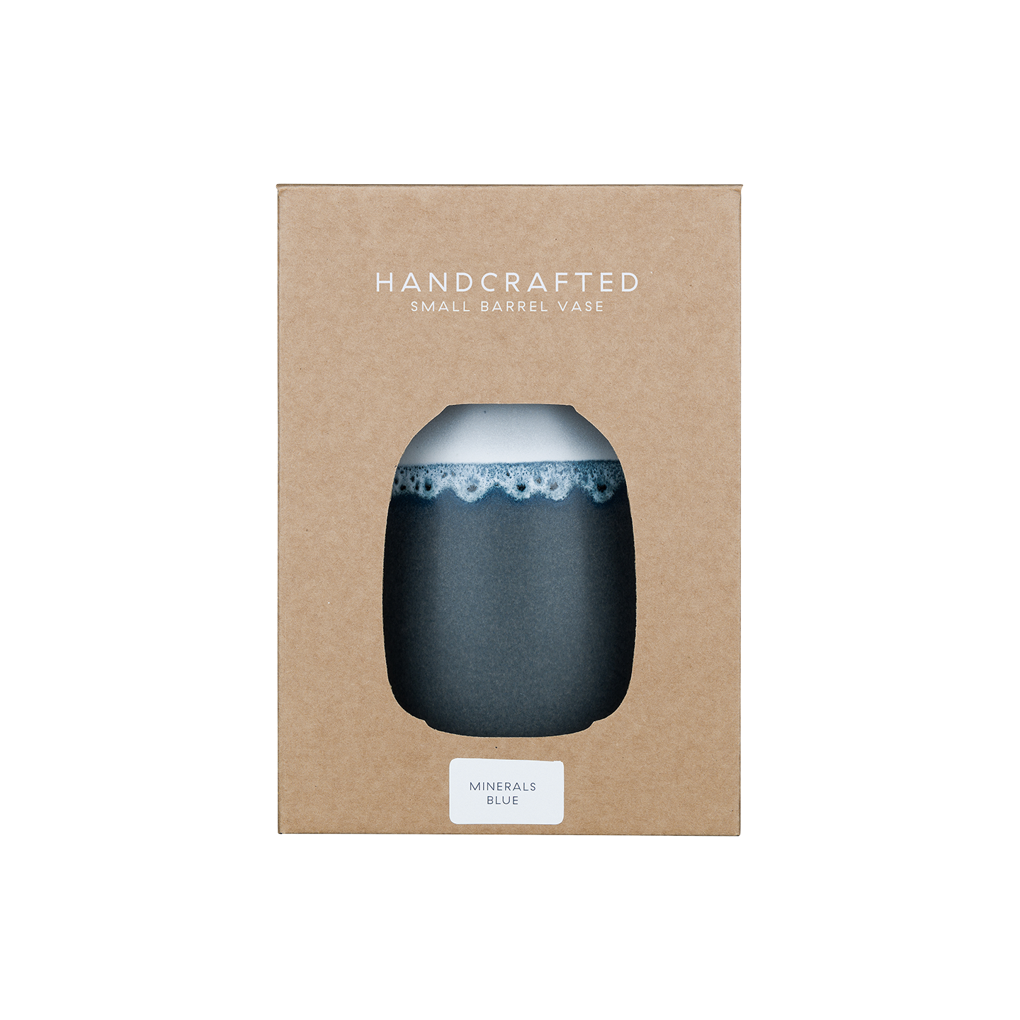 Mineral Blue Small Barrel Vase