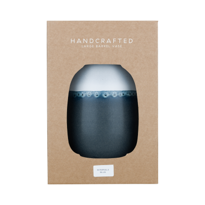 Mineral Blue Large Barrel Vase