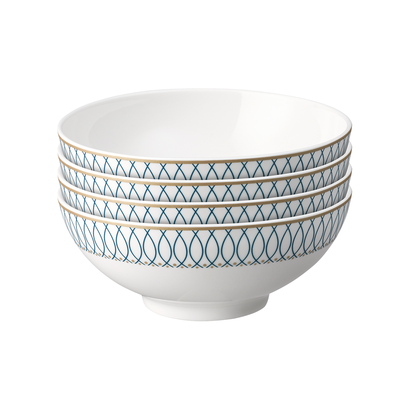 Modern Deco Cereal Bowls - Set Of 4 -