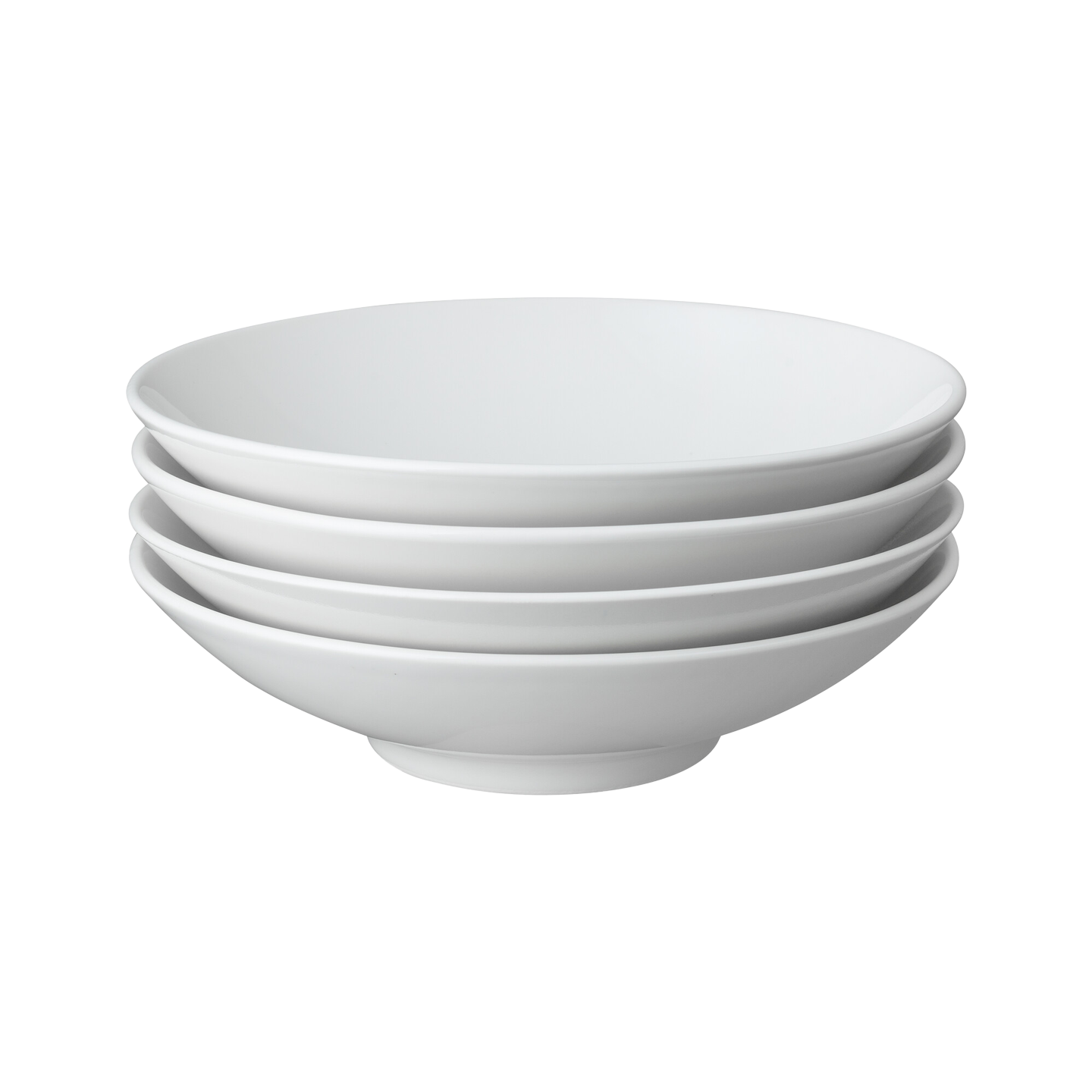 Porcelain Classic White Set Of 4 Pasta Bowls