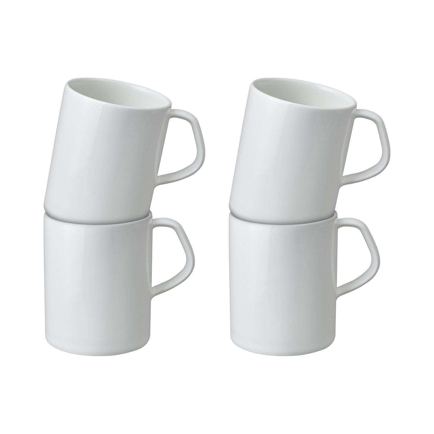 Classic White Mugs - Set Of 4 -