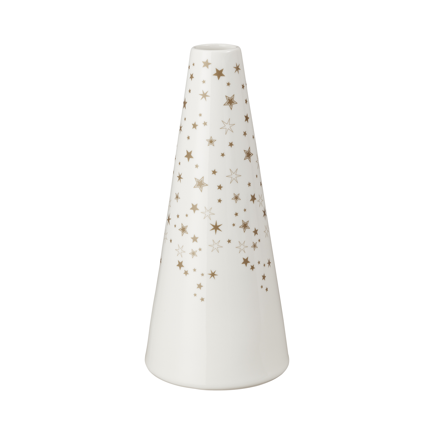 White Stars Large Conical Vase -