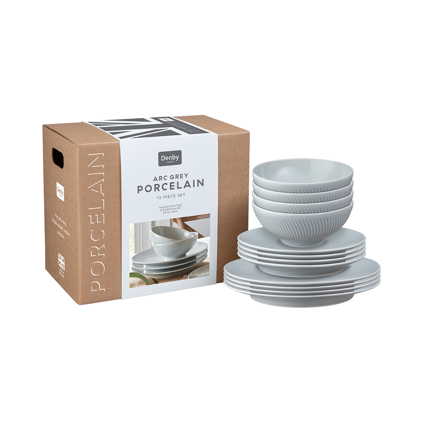 Arc Grey 12 Piece Dinner Set