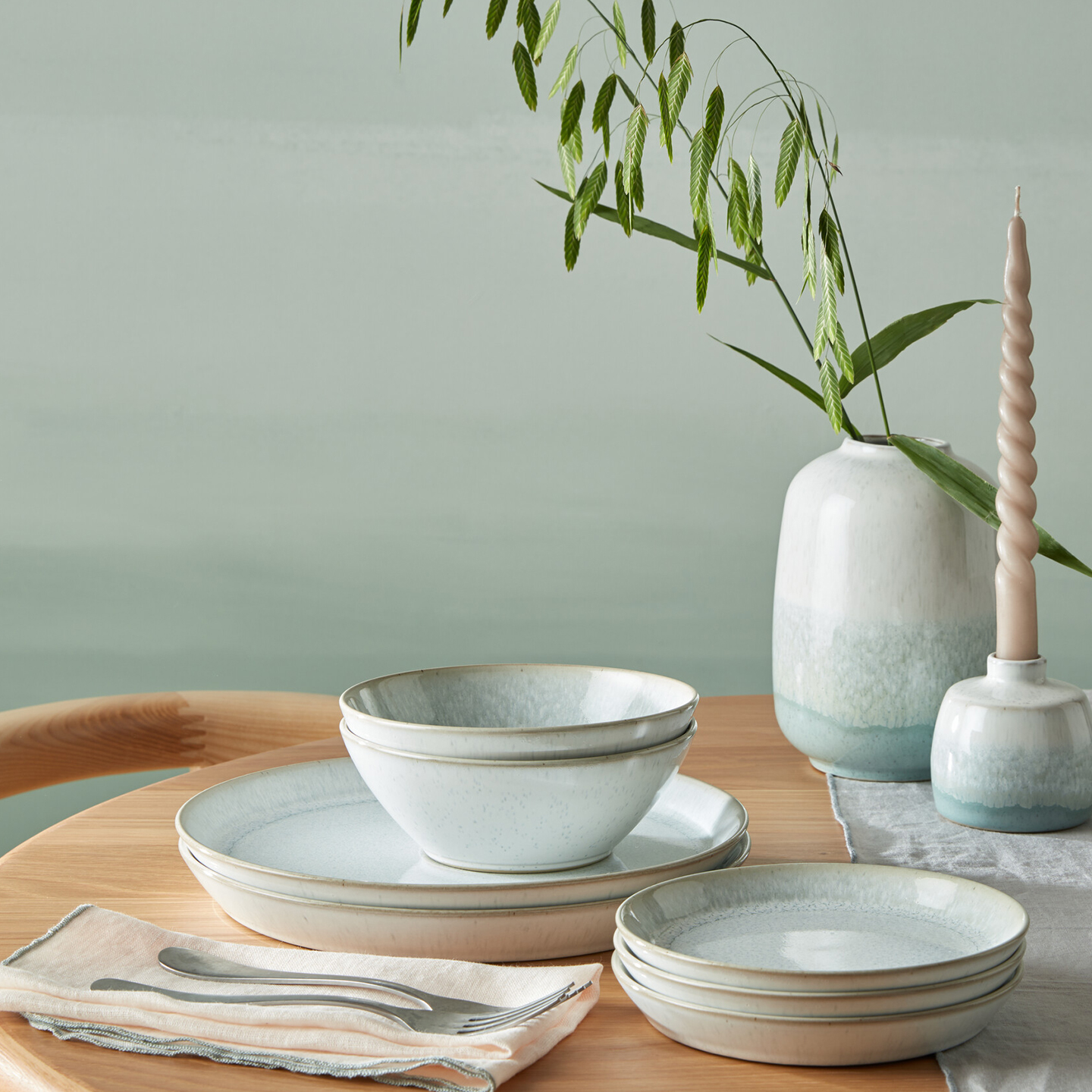 Kiln Green By Denby Dinner Plates - Set Of 4