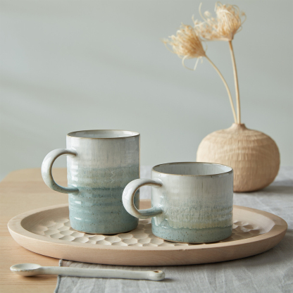 Kiln Green Small Ridged Mug