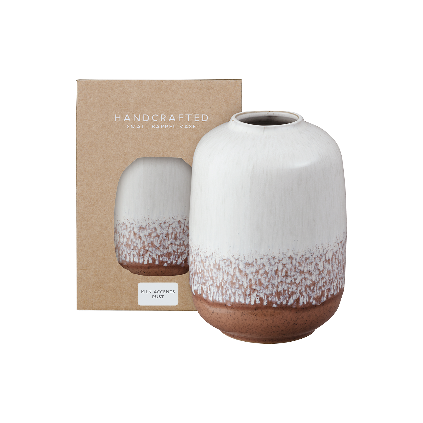 Kiln Accents Rust Small Barrel Vase