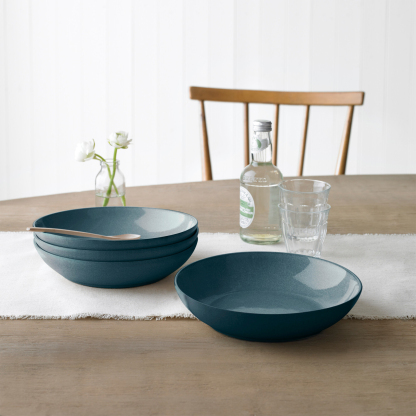 Elements Jade Dark Green Pasta Bowl Set of 4