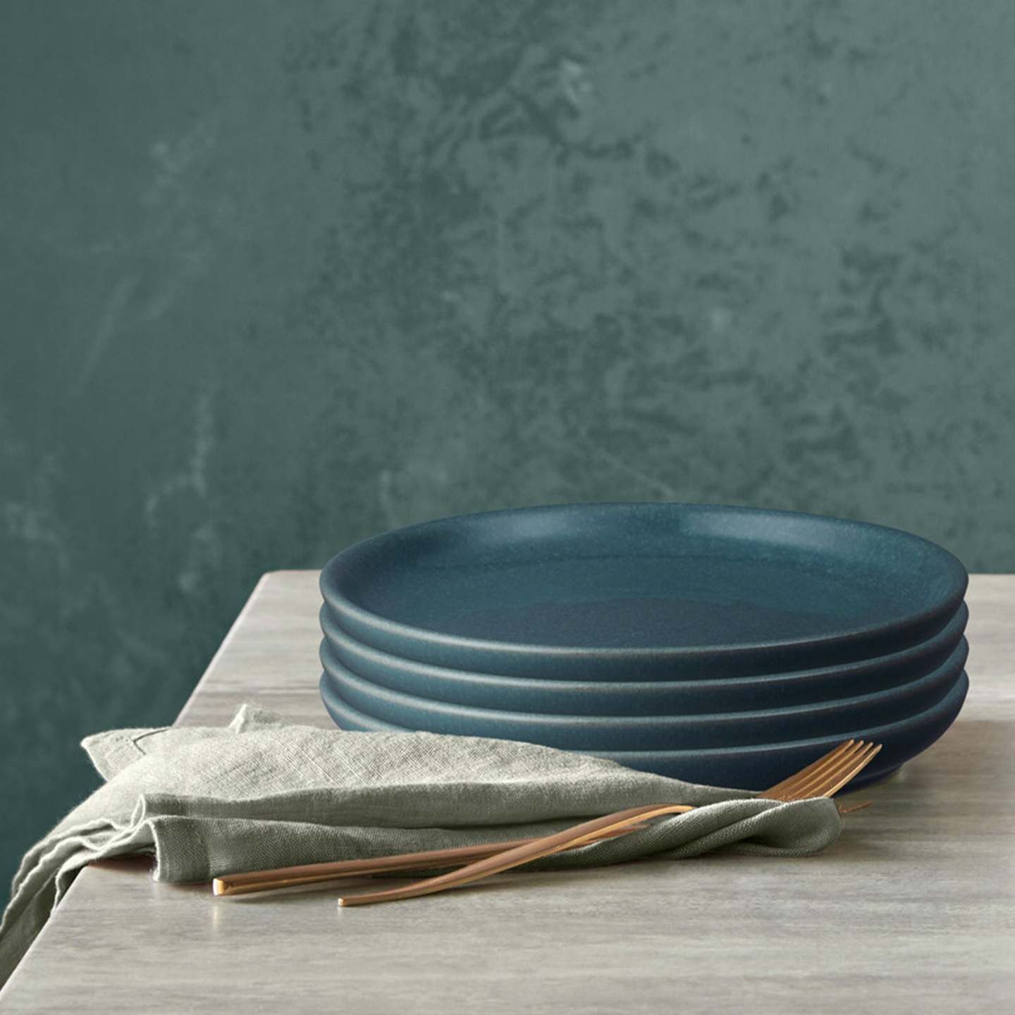 Elements Jade Dark Green 12 Piece Dinner Set