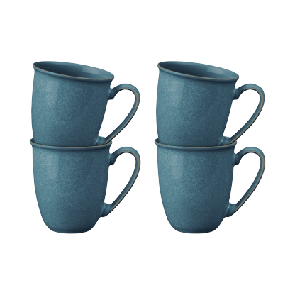 Elements Jade Dark Green Coffee Beaker/Mug Set Of 4