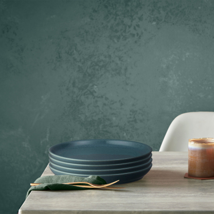 Elements Jade Dark Green Coupe Dinner Plate Set of 4