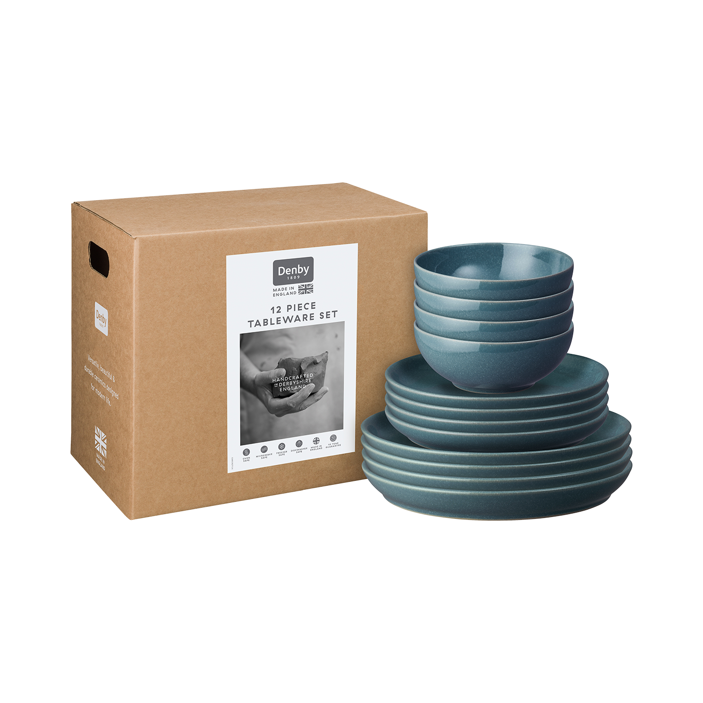 Elements Jade Dark Green 12 Piece Dinner Set