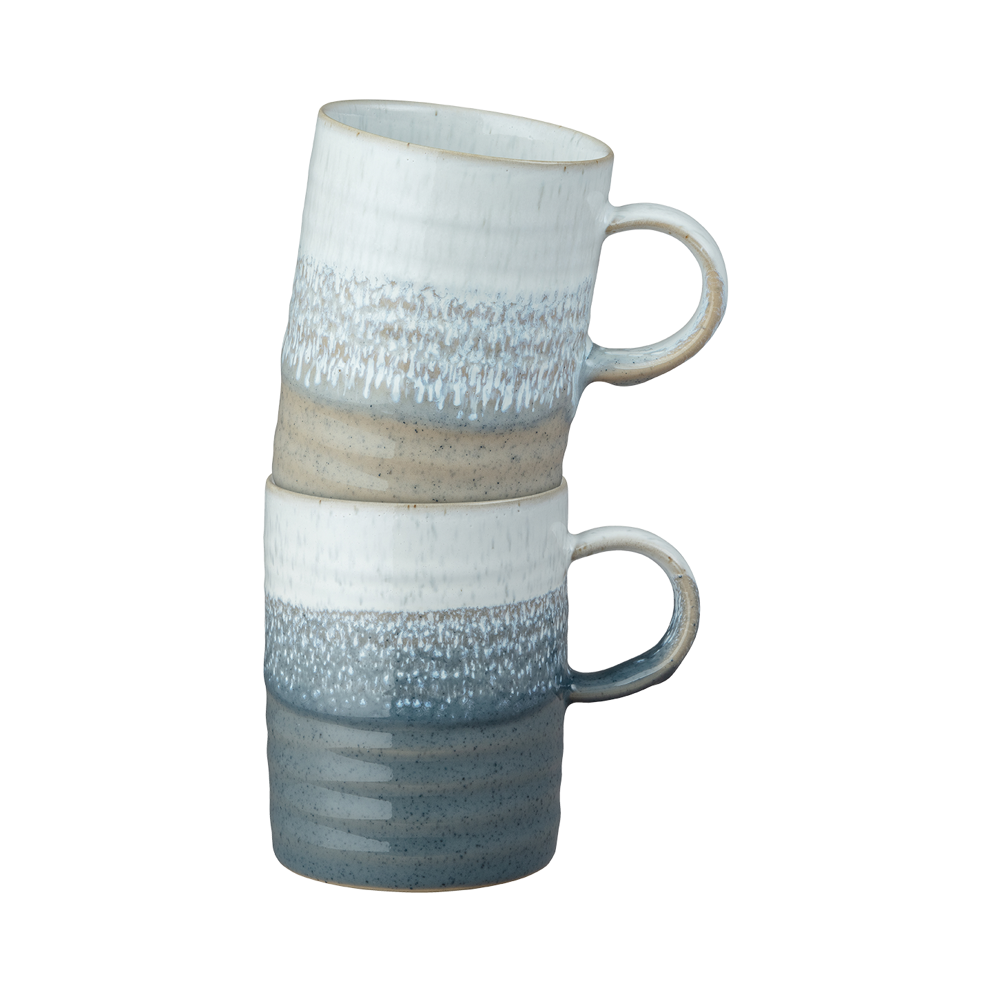 Kiln Accents Ridged Mugs (Taupe & Slate) - Set Of 2 -