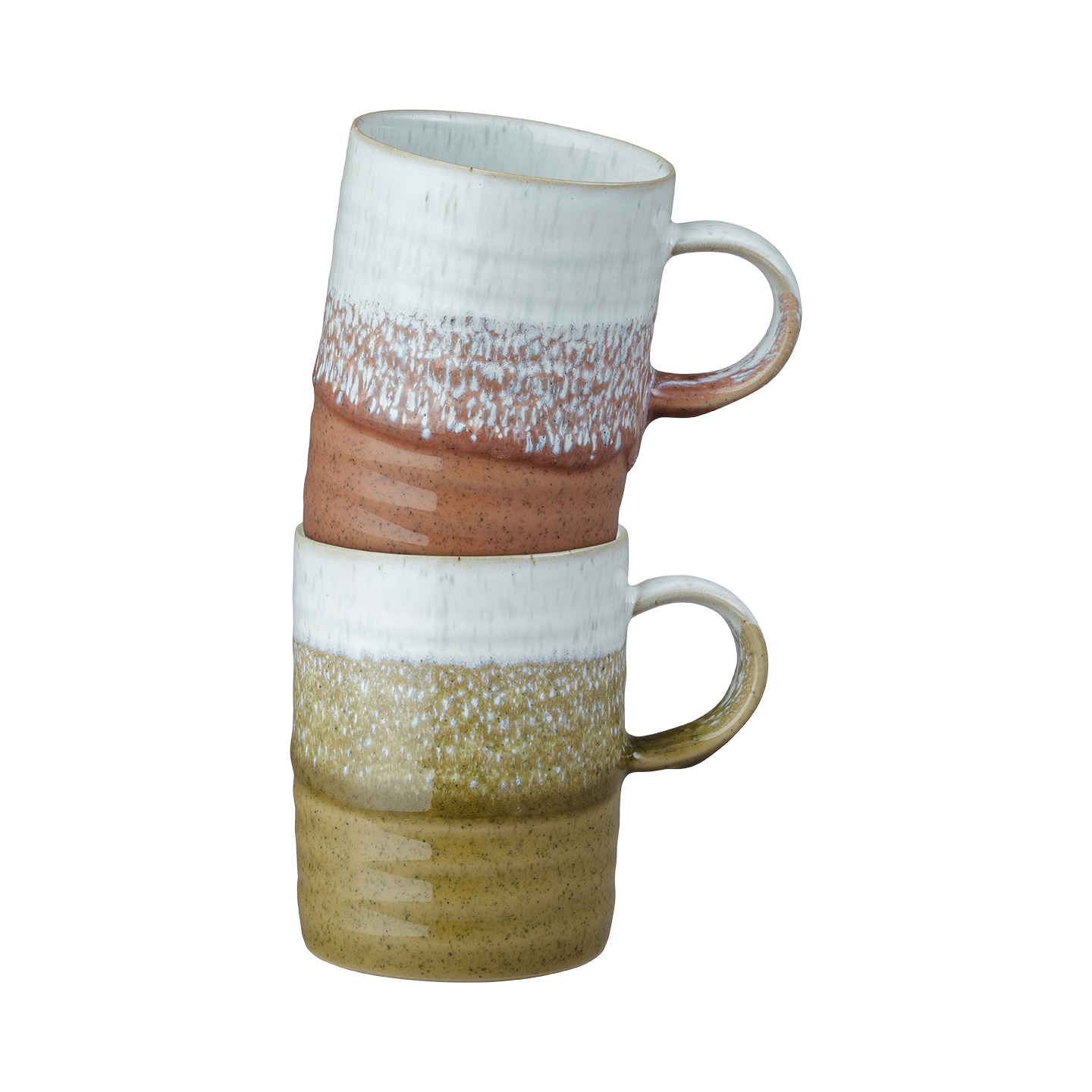 Kiln Accents Ridged Mugs (Ochre & Rust) - Set Of 2 -