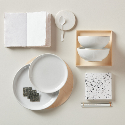 Elements Stone White Coupe Medium Plates - Set Of 4