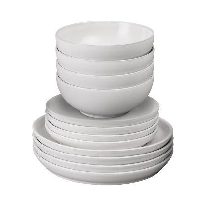Elements Stone White 12 Piece Dinner Set