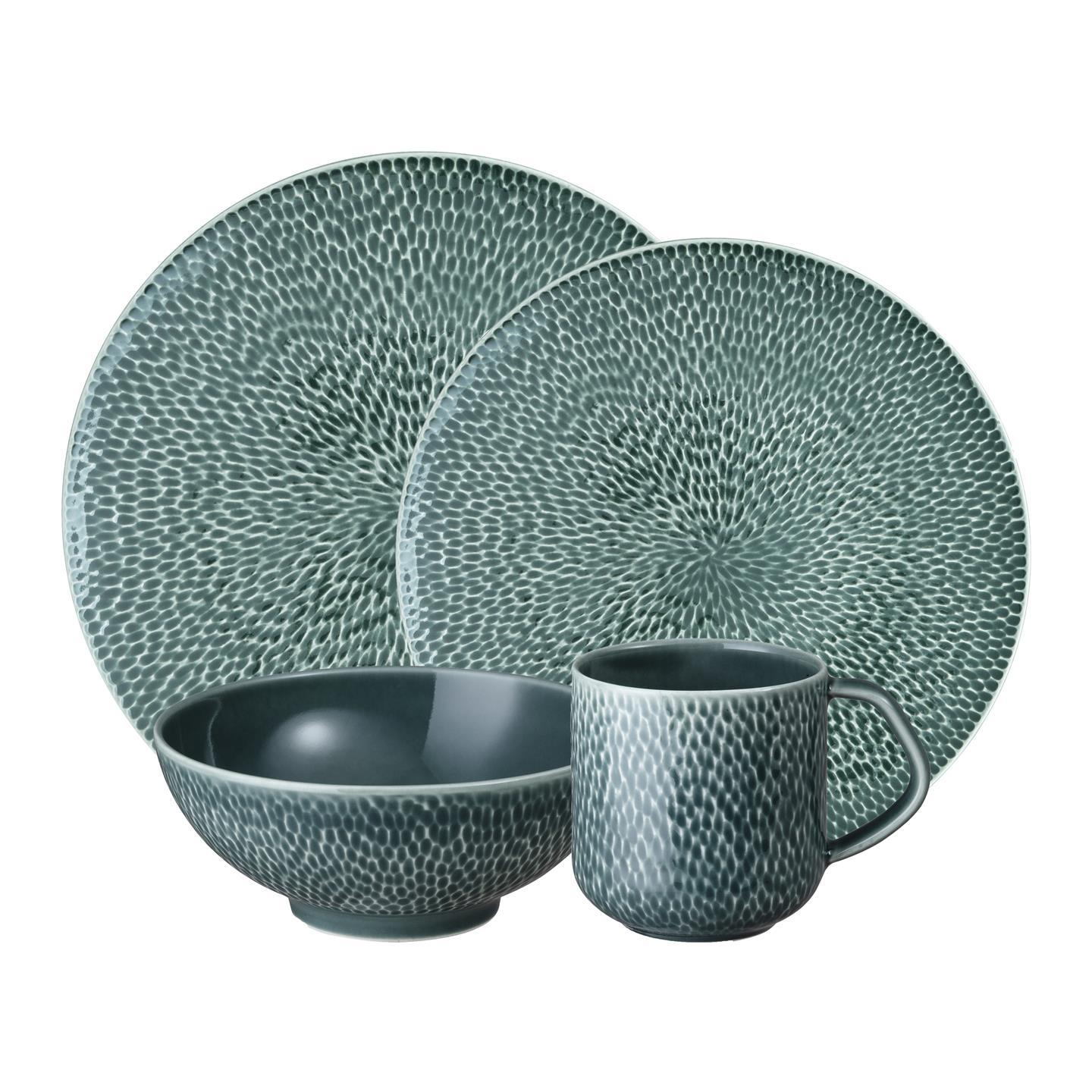 Carved Green 16 Pc Set (Usa)