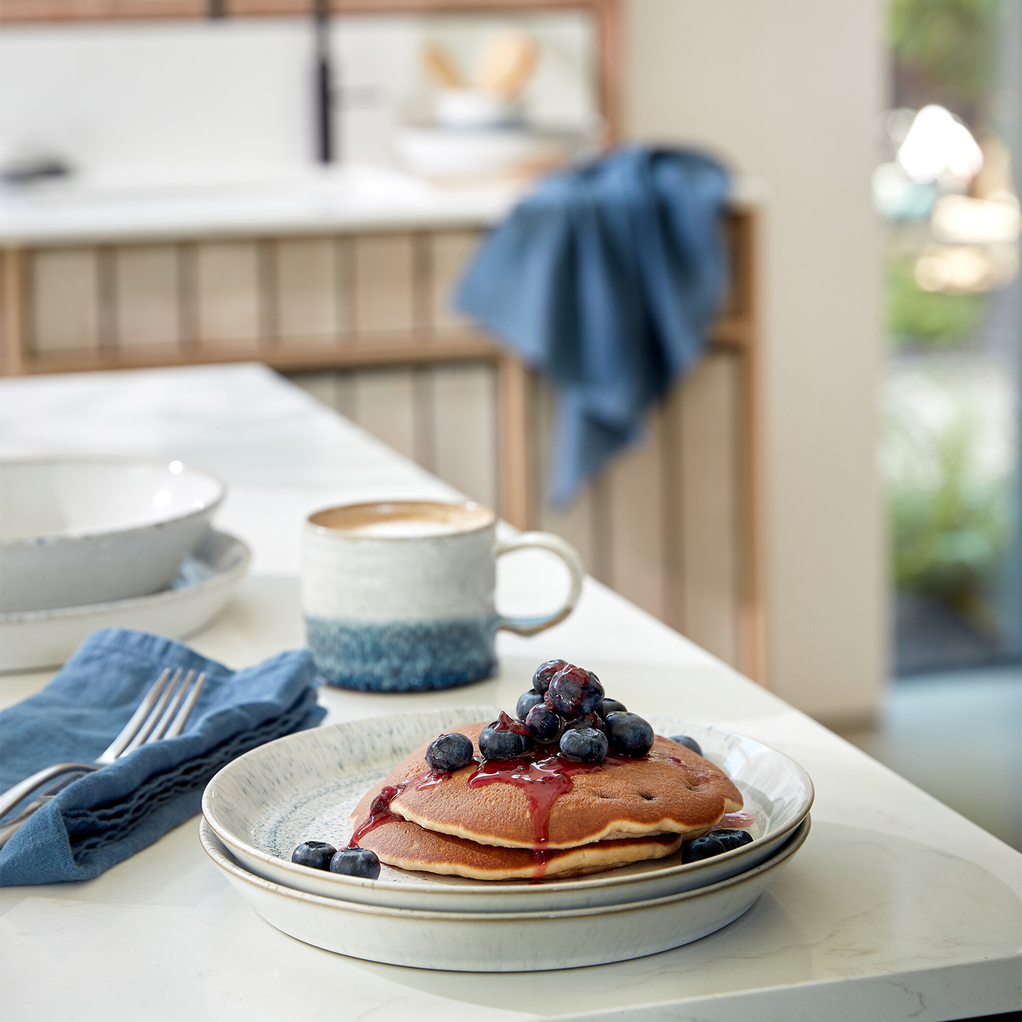 Kiln Blue Medium Plates - Set Of 4