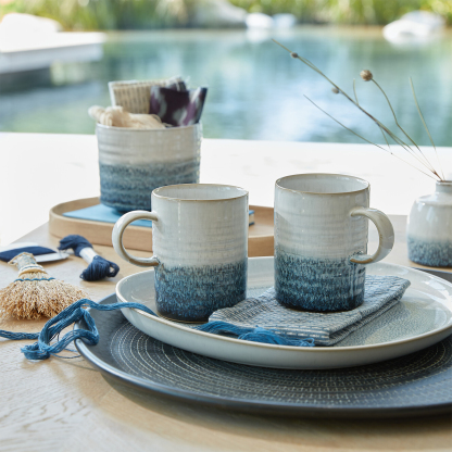 Kiln Blue Ridged Mug Seconds